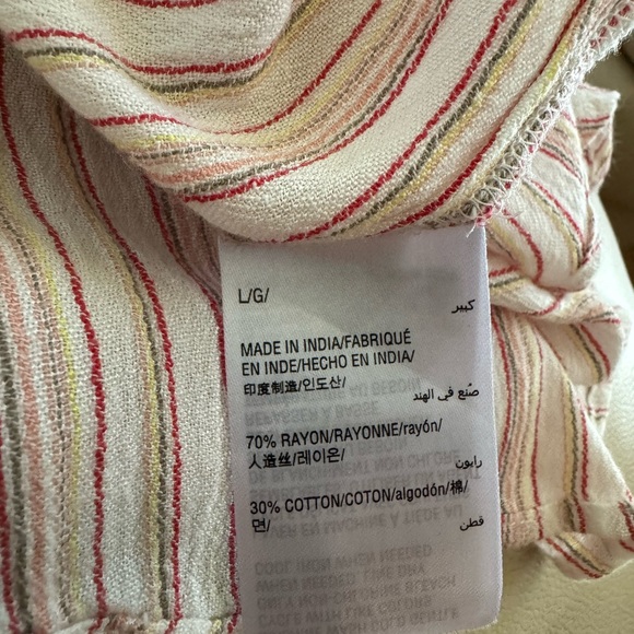 Style & co Large Short Sleeve Thin Striped 3/4 Button Down Collared Top - Picture 8 of 8